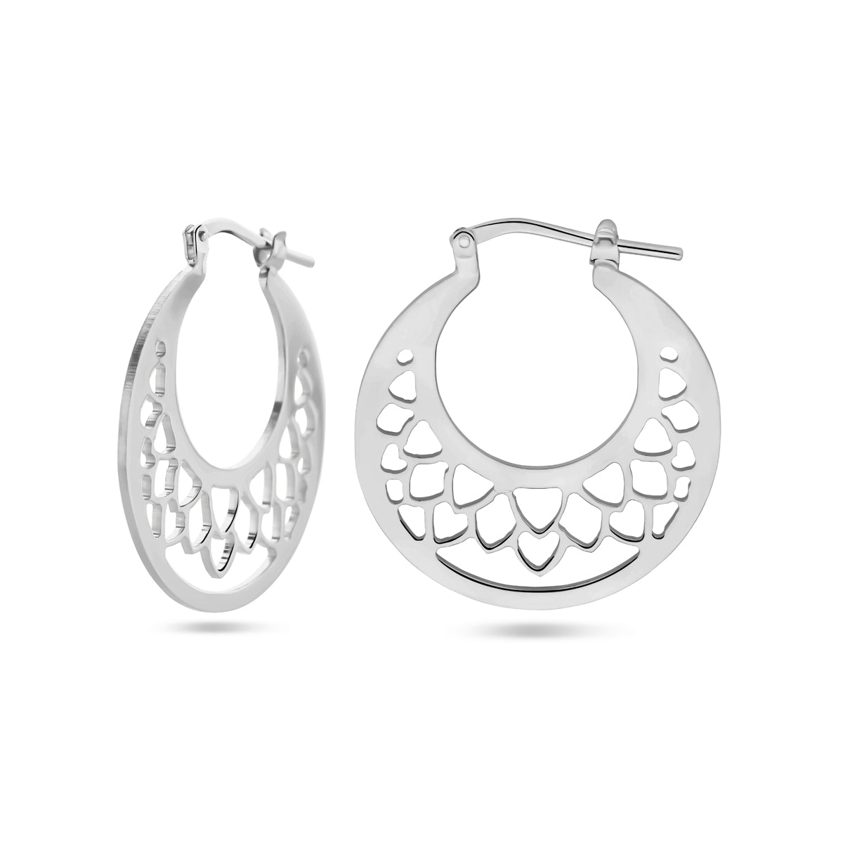 Oorringen zilver gerhodineerd