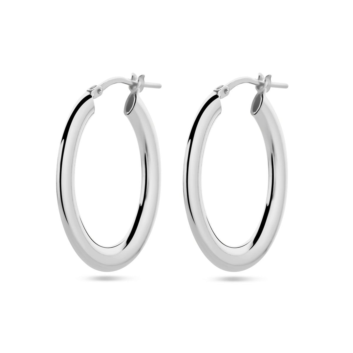 Oorringen zilver gerhodineerd