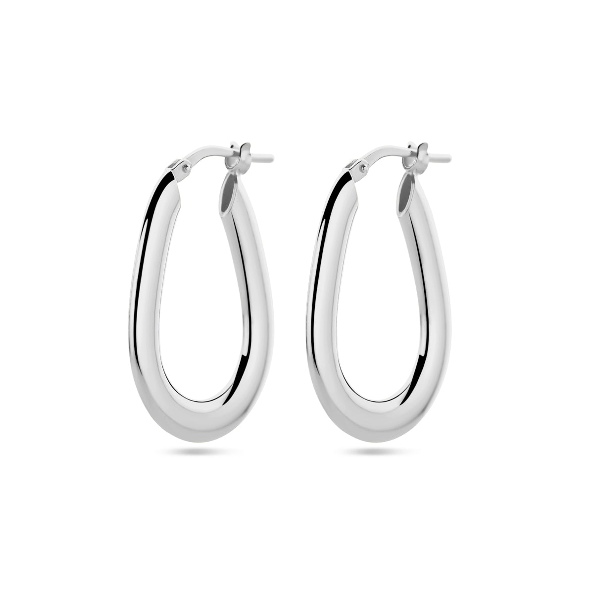 Oorringen zilver gerhodineerd