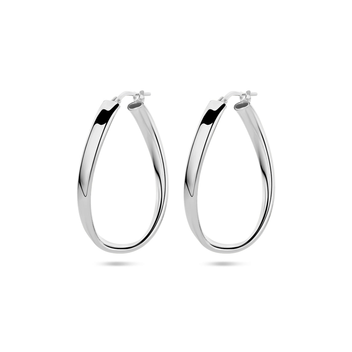 Oorringen gedraaide buis zilver gerhodineerd