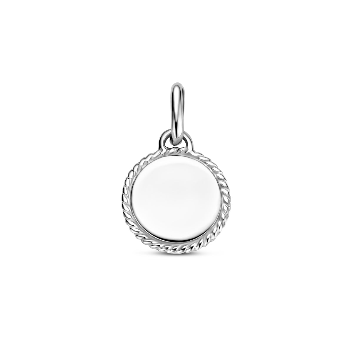 Graveerhanger rondje zilver gerhodineerd