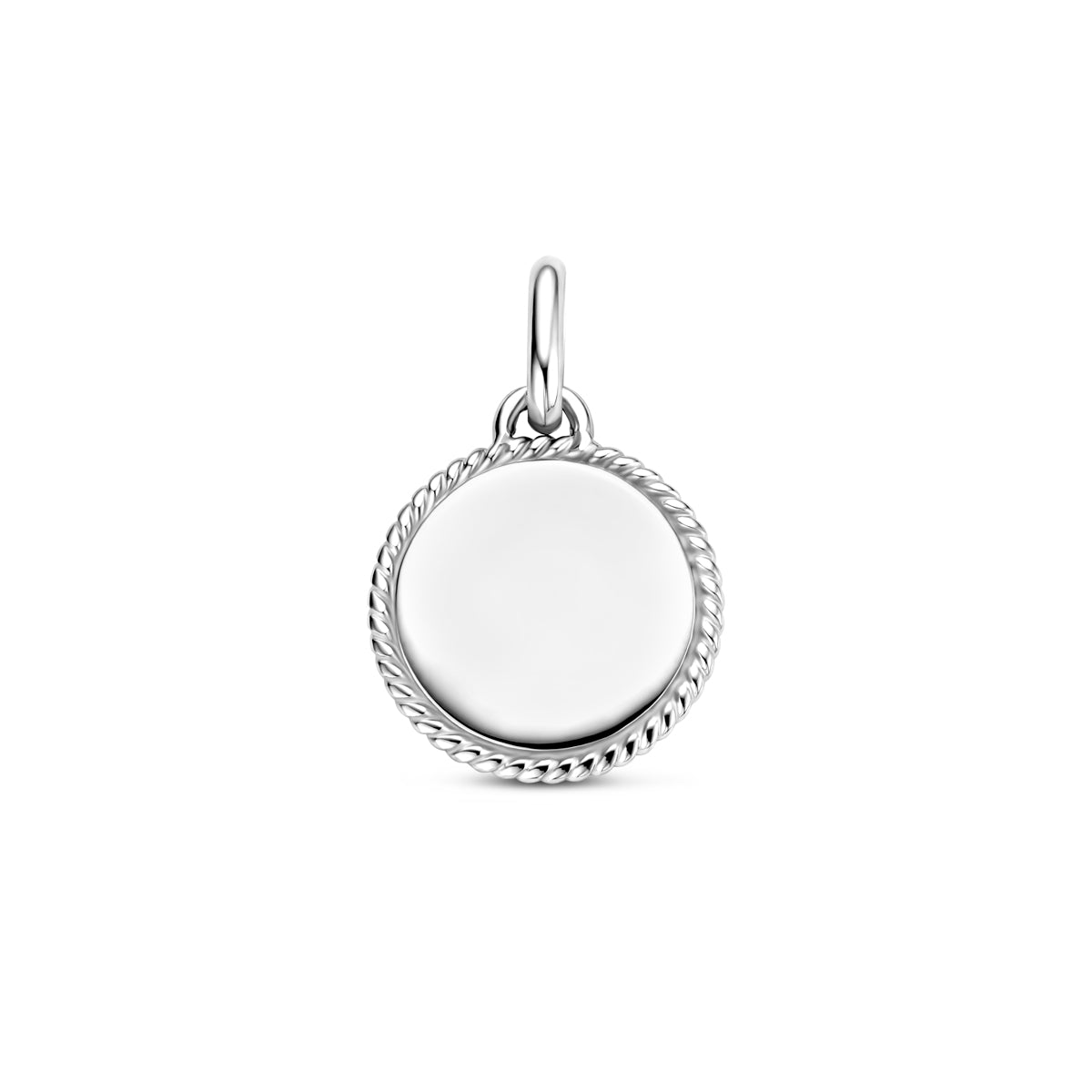 Graveerhanger rondje zilver gerhodineerd