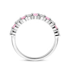 Ring wit en roze zirkonia zilver gerhodineerd