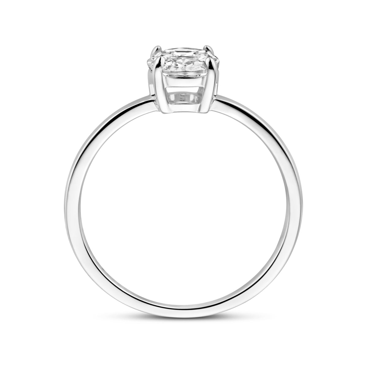 Ring zirkonia zilver gerhodineerd