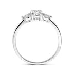 Ring trilogie zirkonia 7 x 5 mm zilver gerhodineerd