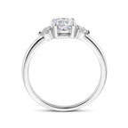 Ring trilogie zirkonia 8 x 6 mm zilver gerhodineerd