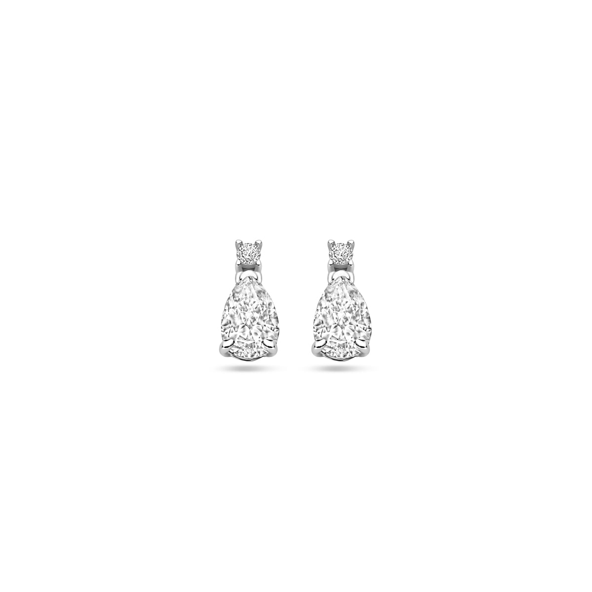 Oorhangers zirkonia zilver gerhodineerd