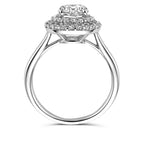 Ring zirkonia halo zilver gerhodineerd