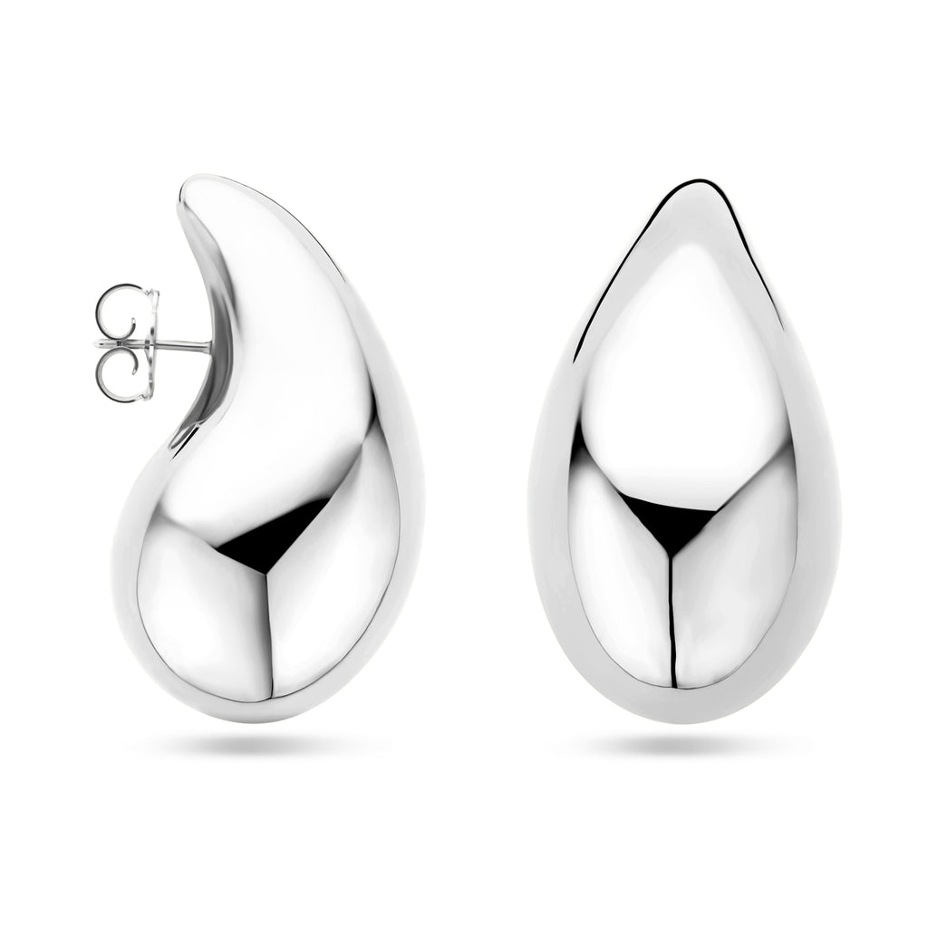Oorknoppen druppel zilver gerhodineerd