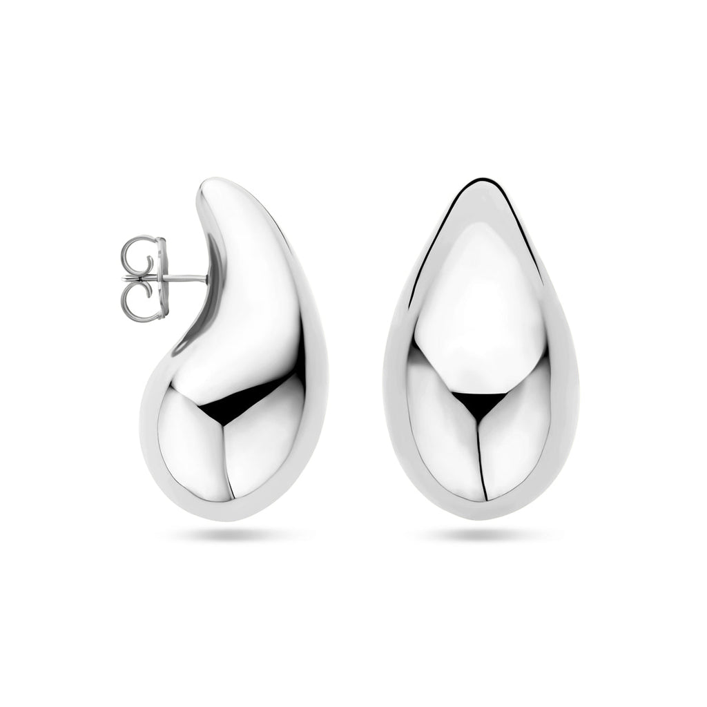 Oorknoppen druppel zilver gerhodineerd
