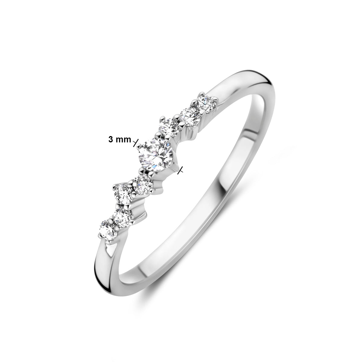 Ring zirkonia zilver gerhodineerd