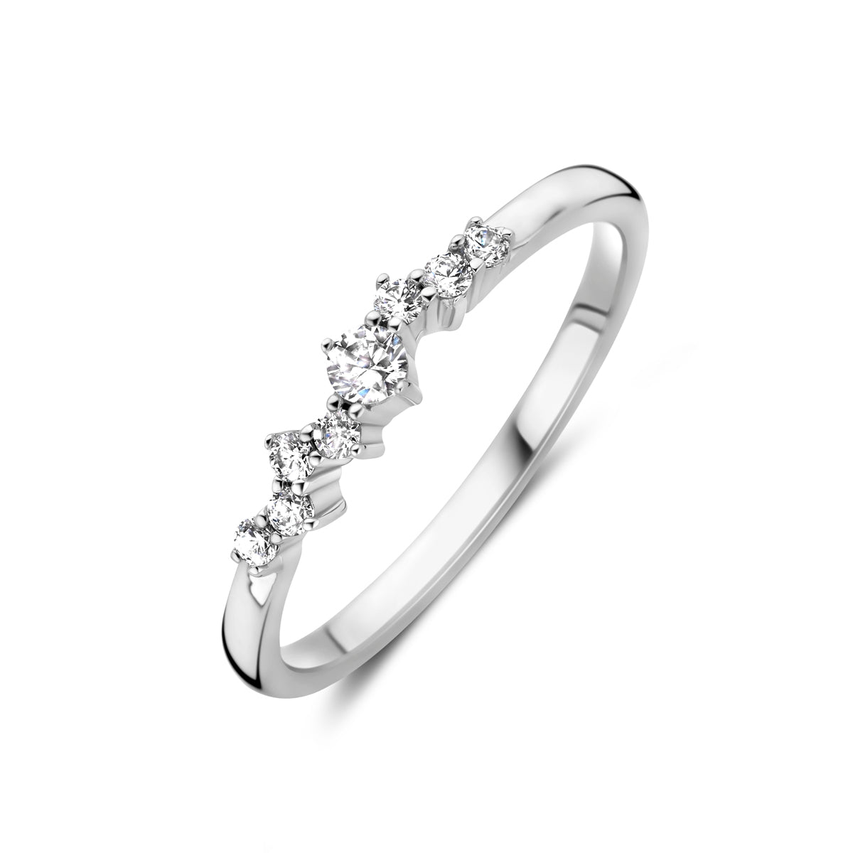 Ring zirkonia zilver gerhodineerd