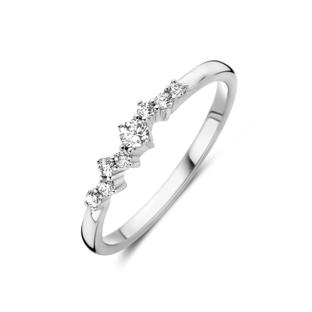 Ring zirkonia zilver gerhodineerd