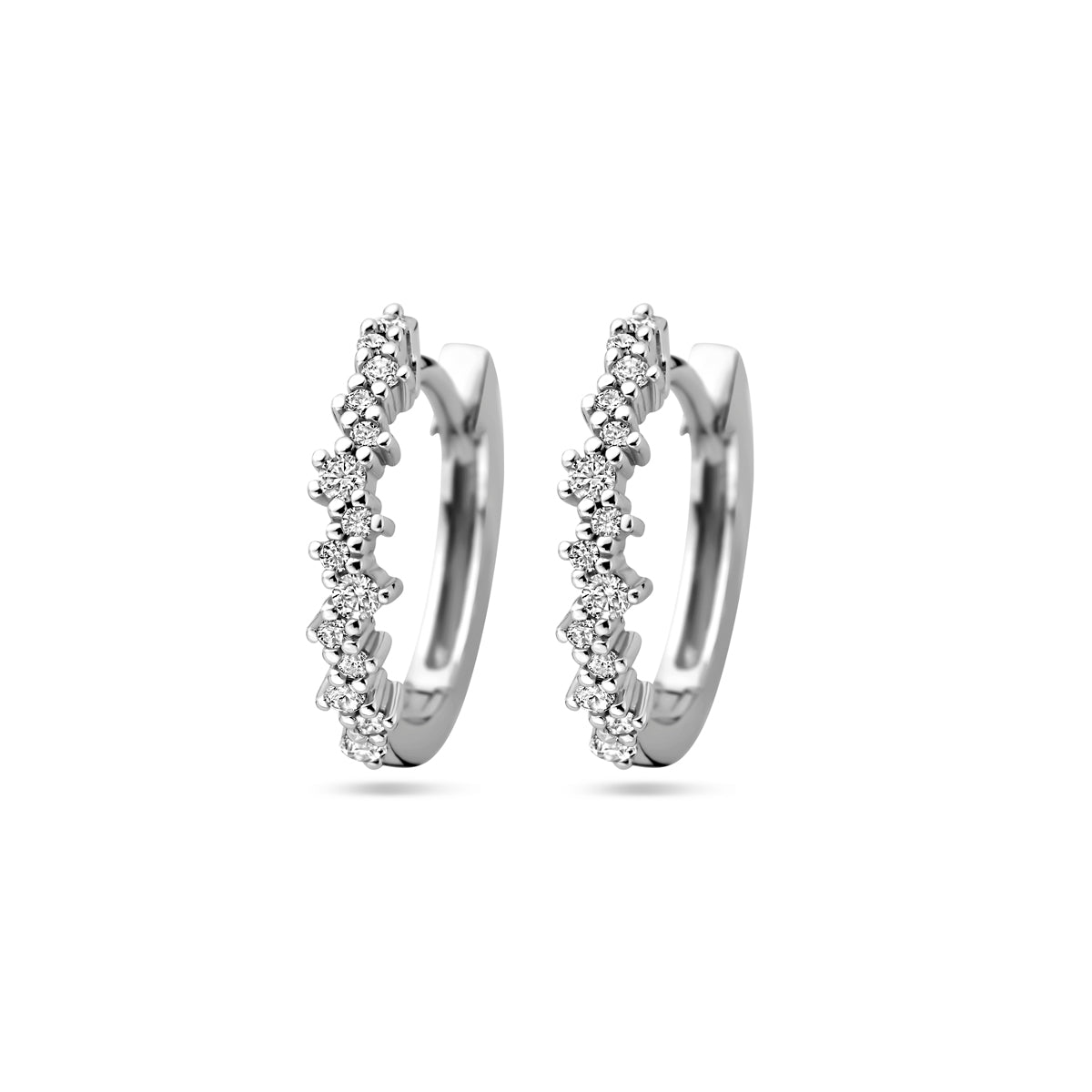 Klapoorringen zirkonia zilver gerhodineerd