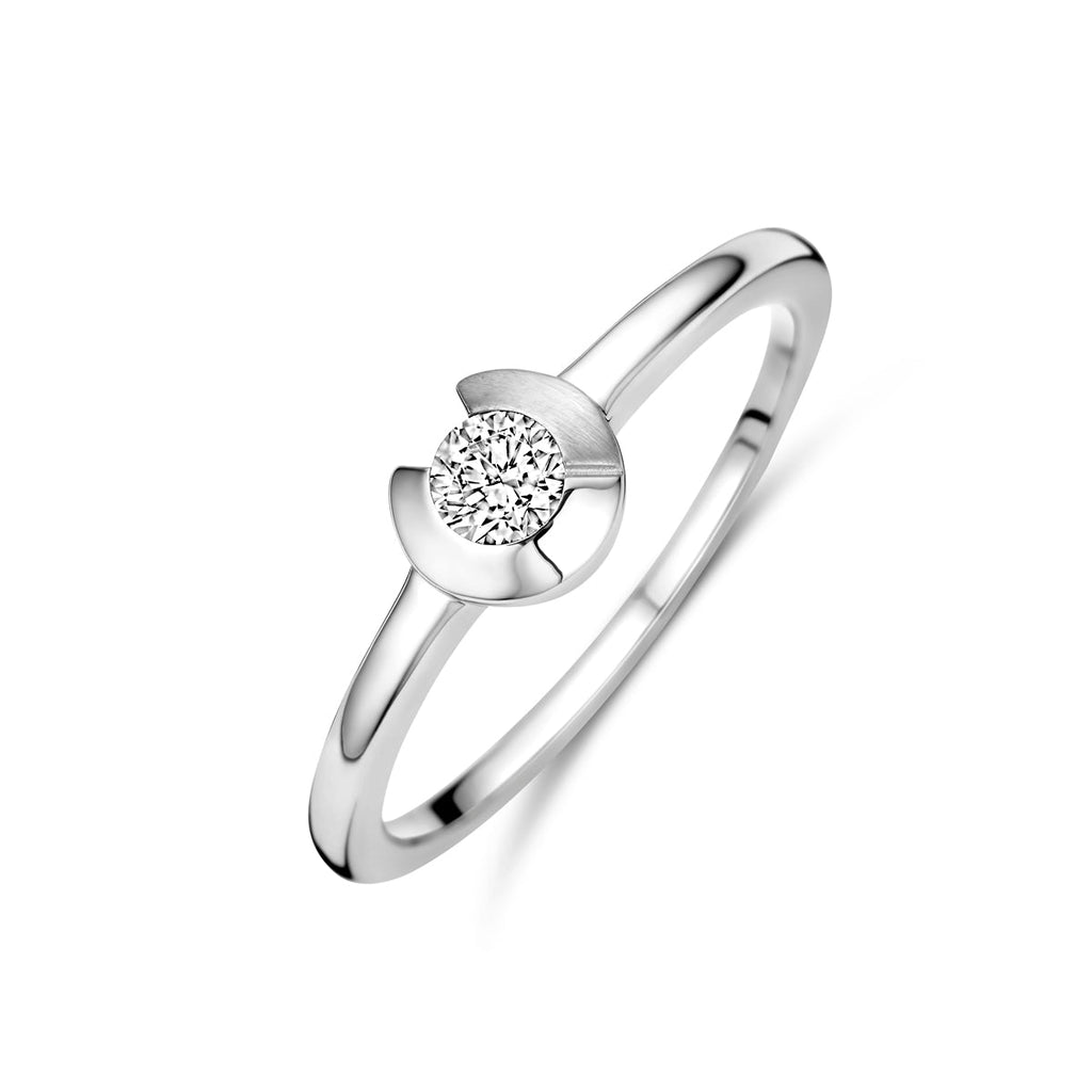 Ring zirkonia zilver gerhodineerd