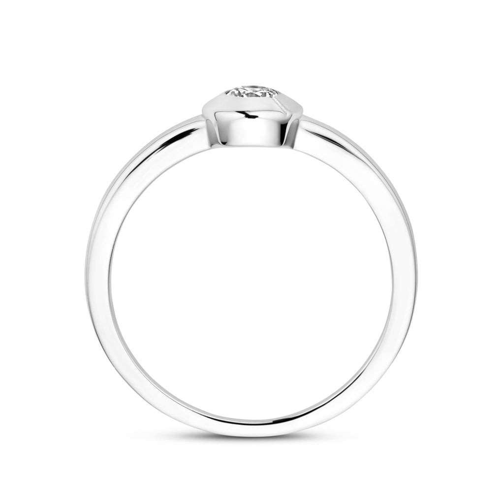 Ring zirkonia zilver gerhodineerd