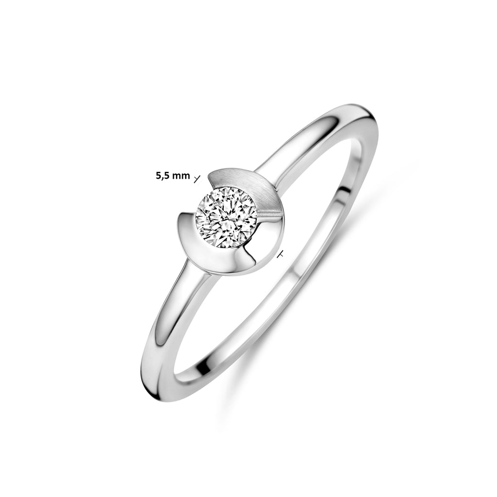 Ring zirkonia zilver gerhodineerd