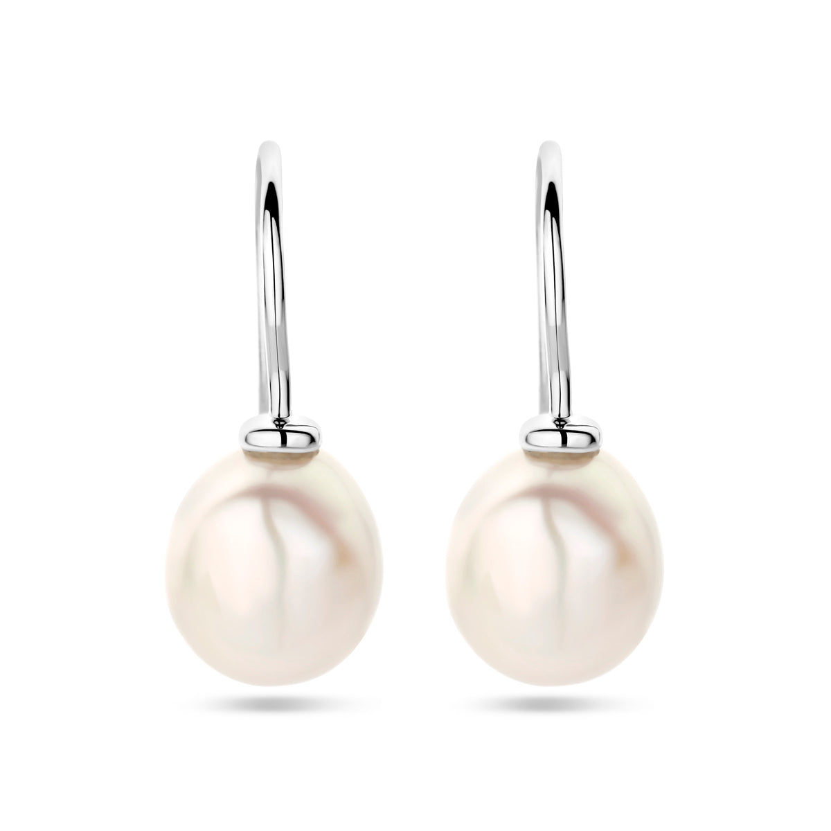 Oorhangers barok parel franse haak zilver gerhodineerd