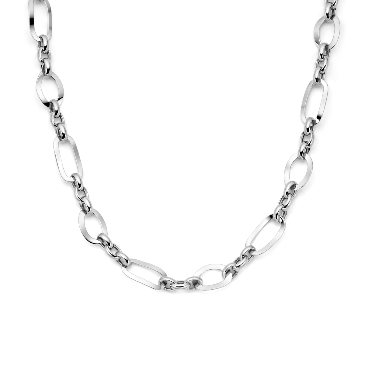 Collier 11,5 mm 46 cm zilver gerhodineerd