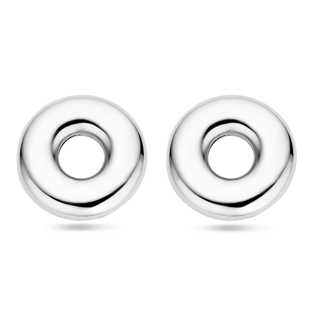 Oorknoppen rondje 32 mm zilver gerhodineerd