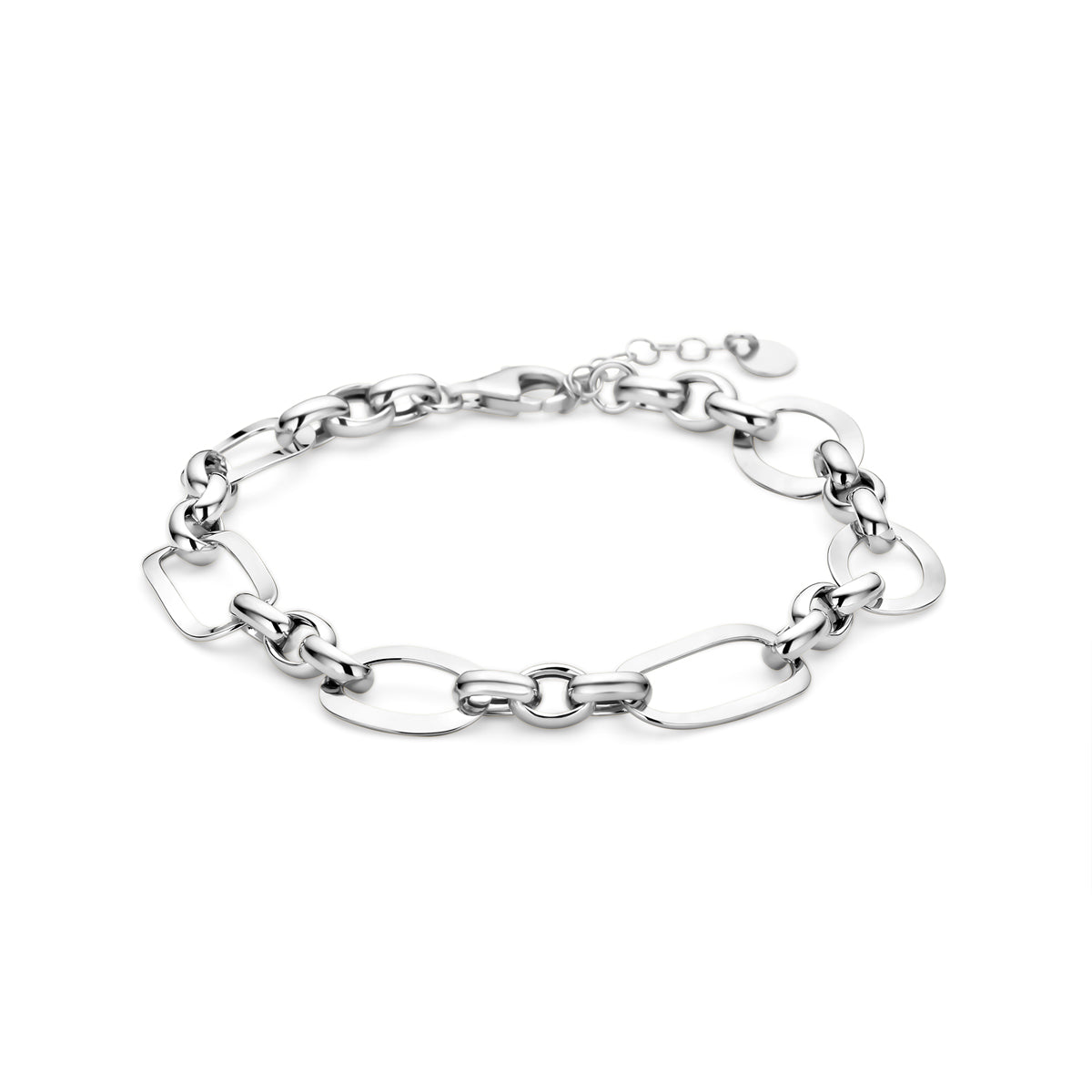 Armband 11,5 mm 20 + 3 cm zilver gerhodineerd