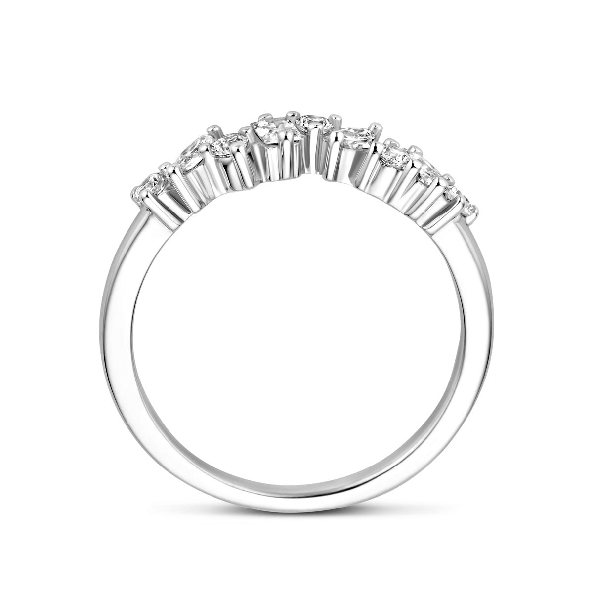 Ring zirkonia zilver gerhodineerd