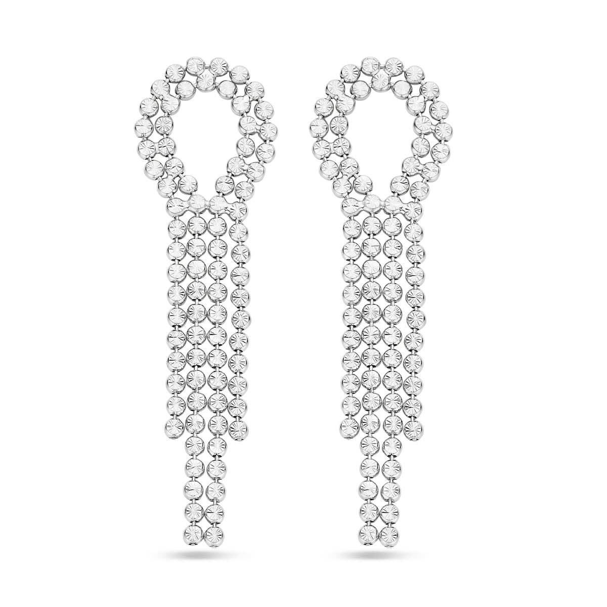 Oorhangers gediamanteerd 72 mm zilver gerhodineerd