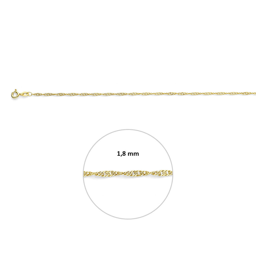 singapore 1,8 mm 14K geelgoud