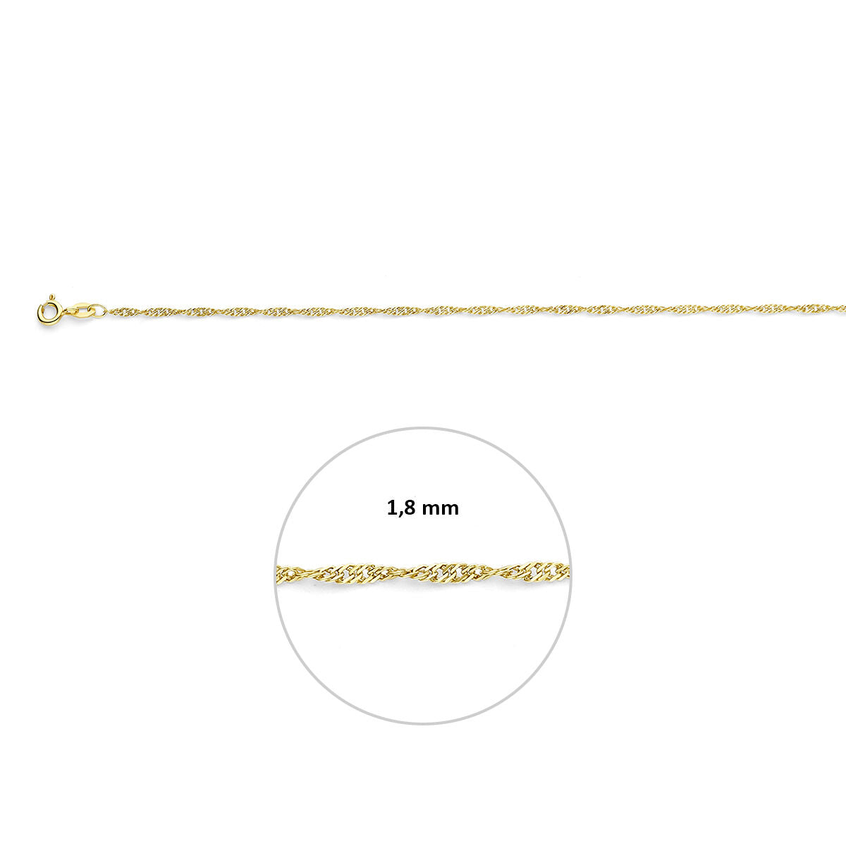 singapore 1,8 mm 14K geelgoud