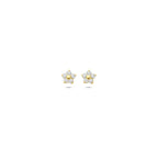 Ohrstecker Blume Zirkonia 4,5 mm 14K Gelbgold