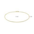 enkelbandje anker plat 1,2 mm 24 - 26 cm 14K geelgoud