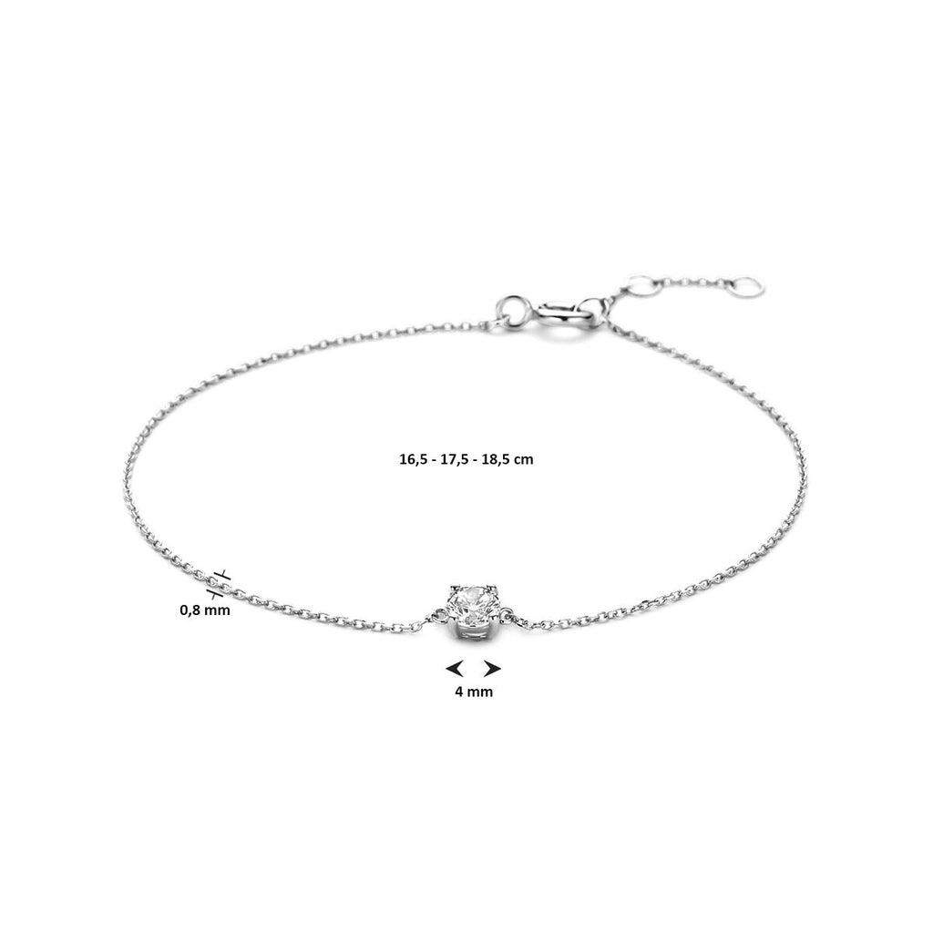 Armband Zirkonia 16,5 - 17,5 - 18,5 cm 14K Weißgold