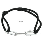 Armband satijn zilver gerhodineerd met rubber/nylon/leer
