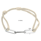 Armband satijn zilver gerhodineerd met rubber/nylon/leer