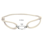 Armband satijn zilver gerhodineerd met rubber/nylon/leer