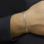 gourmette 6 zijdes geslepen 5,4 mm zilver gerhodineerd