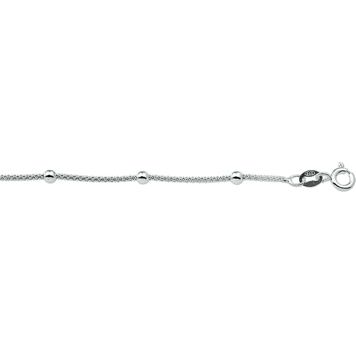 Armband Kugeln 3,0 mm 18 cm Silber rhodiniert