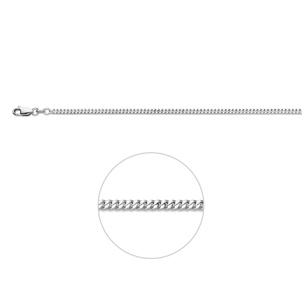 zilveren ketting met gourmette schakel 2,4 mm
