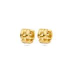 Klappohrringe Gliedermuster 10 mm 1 Mikron silbervergoldet (gelb)
