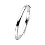 Armreif Scharnier massiv 4 x 60 mm Silber rhodiniert