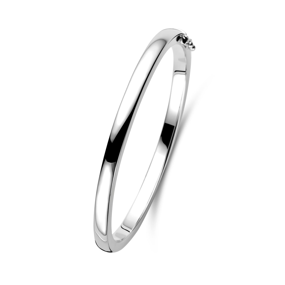 Armreif Scharnier massiv 4 x 60 mm Silber rhodiniert
