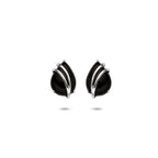 Ohrstecker Tropfen Onyx 11 mm Silber rhodiniert