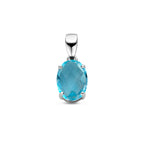 hanger blauw topaas zilver gerhodineerd