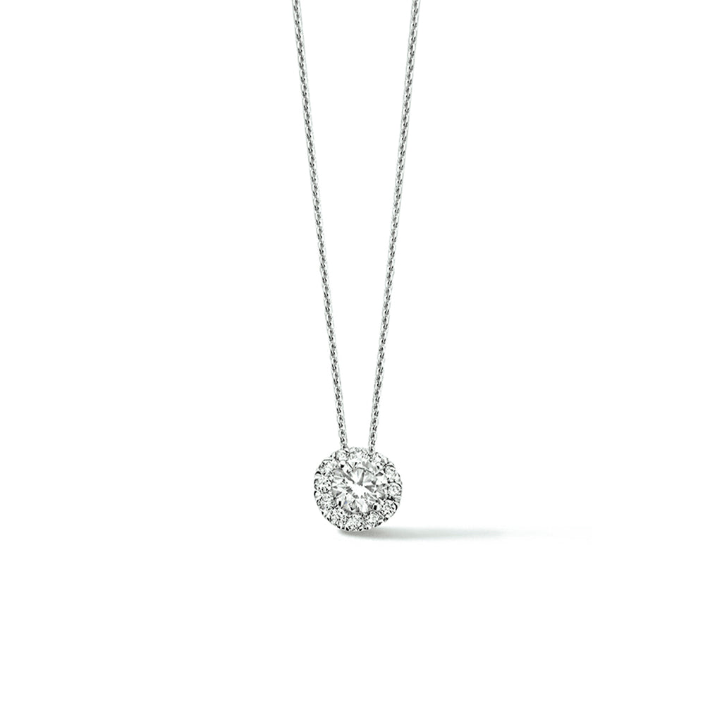 collier lab grown diamant 40 - 42 - 44 cm 0.33ct h si halo 14K witgoud met palladium