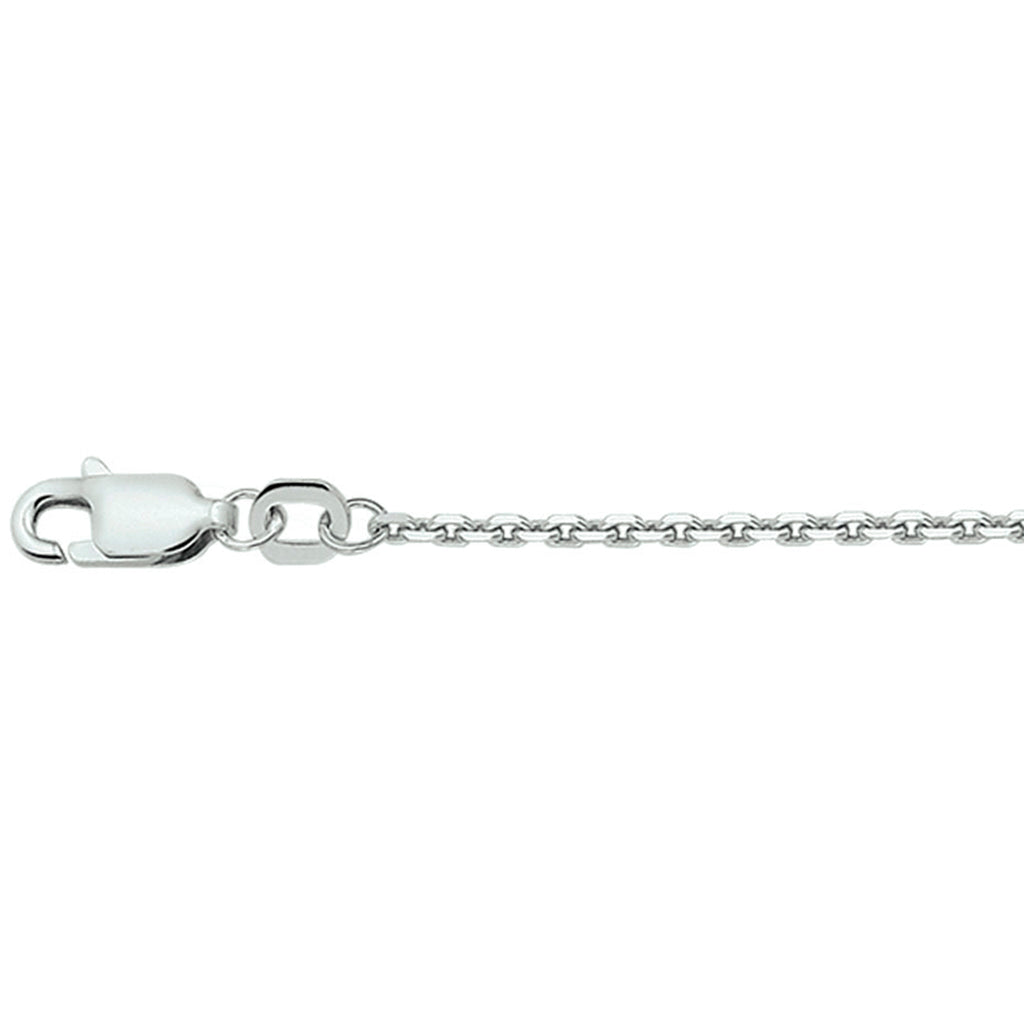 Anker, diamantgeschliffen, 1,7 mm, Silber, rhodiniert