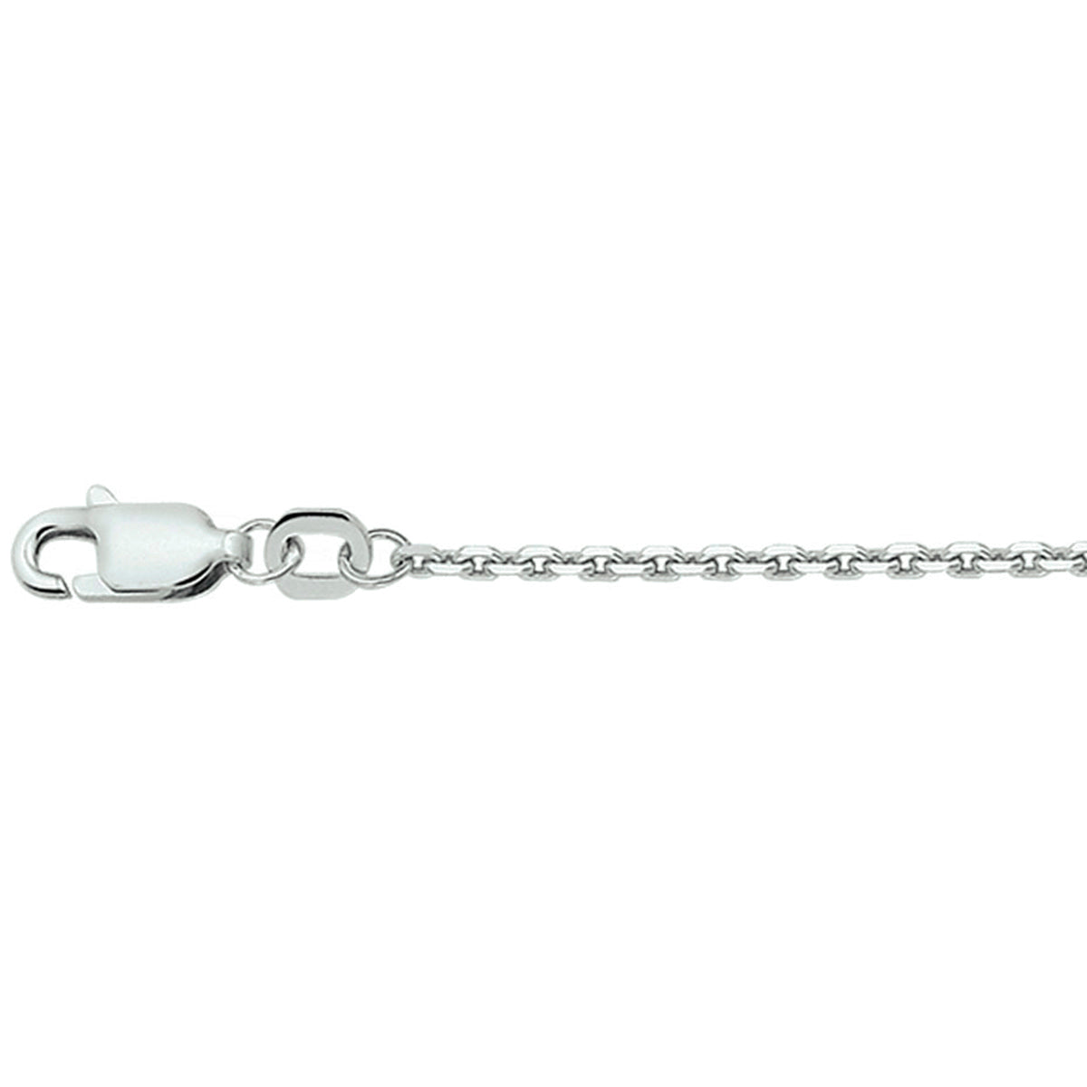 Anker, diamantgeschliffen, 1,7 mm, Silber, rhodiniert
