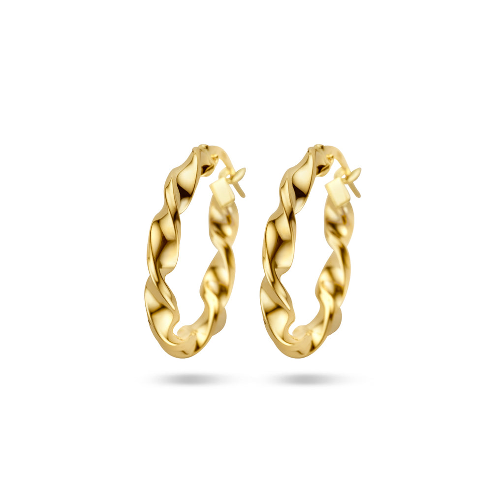 9k oorringen gedraaid 20,5 mm 9K geel