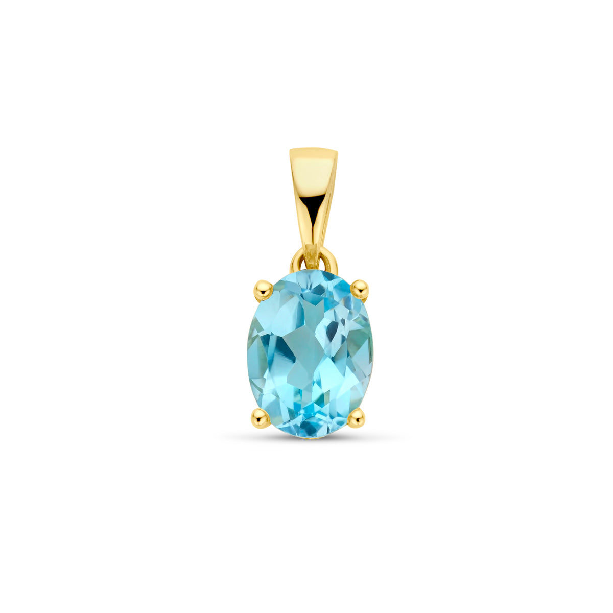 hanger blauw topaas 14K geelgoud