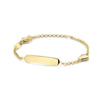 Gravurarmband Herzplättchen 3,5 mm 14K Gelbgold