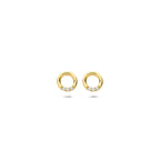 Ohrstecker runder Zirkonia 14K Gelbgold